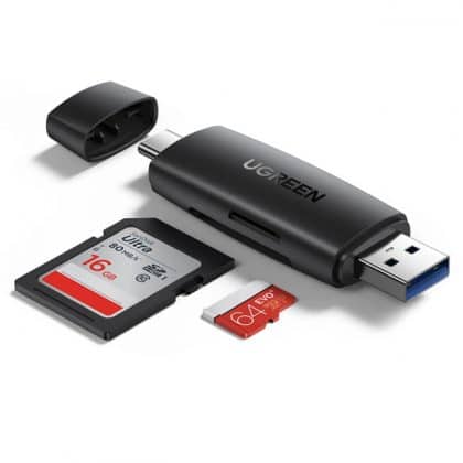 Αναγνώστης καρτών USB / USB-C Ugreen CM304, 1 x SD - 1 x microSD, Μαύρο