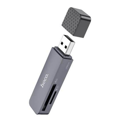 Αναγνώστης καρτών USB Hoco HB45, 1 x SD - 1 x microSD, Γκρι