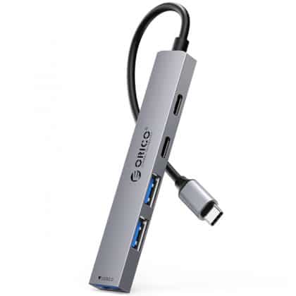 Hub USB / USB-C Orico YSB4-U2, 1 x USB-A 3.0 - 2 x USB-A - 2 x USB-C, Γκρι