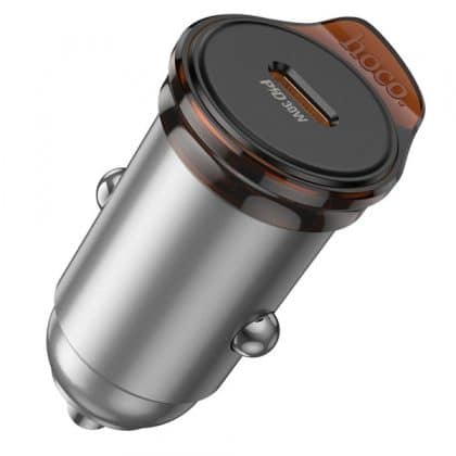 Φορτιστής Αυτοκινήτου Hoco NZ16B, 45W, 3A, 2 x USB-C, με καλώδιο Lightning, Γκρι