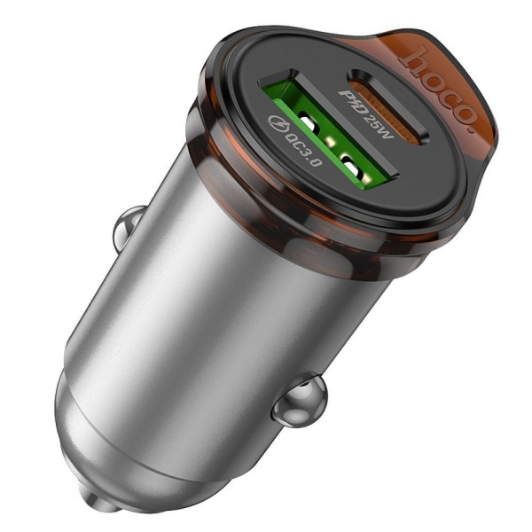 Φορτιστής Αυτοκινήτου Hoco NZ16A, 43W, 3A, 1 x USB-A - 1 x USB-C, Γκρι - Image 3