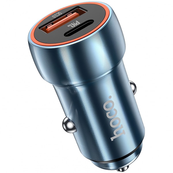 Φορτιστής Αυτοκινήτου Hoco Z46A, 20W, 3A, 1 x USB-A - 1 x USB-C, Μπλε - Image 2