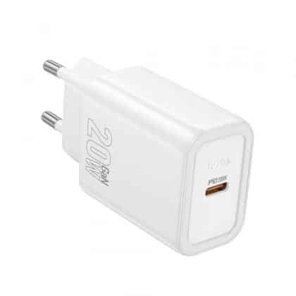 Φορτιστής τοίχου Hoco N60, 20W, 3A, 1 x USB-C, Λευκό