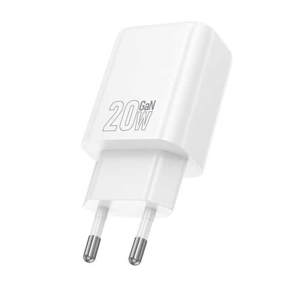 Φορτιστής τοίχου Hoco N60, 20W, 3A, 1 x USB-C, Λευκό - Image 3
