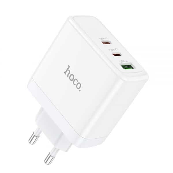 Φορτιστής τοίχου Hoco N30, 65W, 3.25A, 1 x USB-A - 2 x USB-C, Λευκό - Image 3