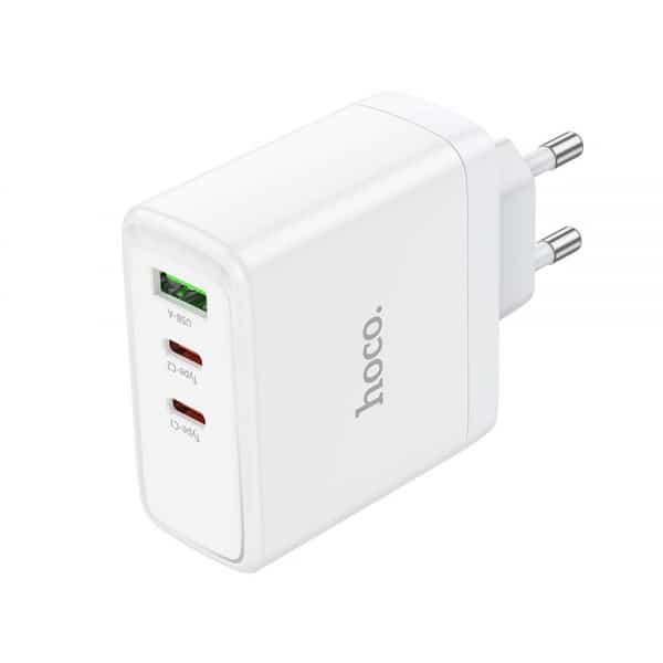 Φορτιστής τοίχου Hoco N30, 65W, 3.25A, 1 x USB-A - 2 x USB-C, Λευκό - Image 5