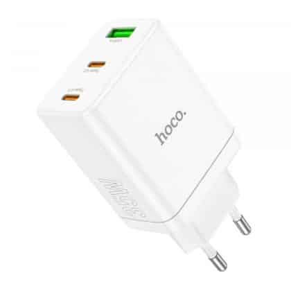 Φορτιστής τοίχου Hoco N33, 35W, 3A, 1 x USB-A - 2 x USB-C, Λευκό