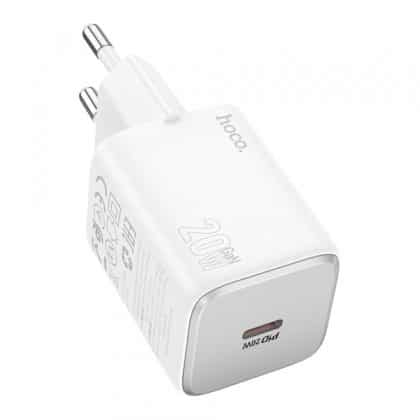 Φορτιστής τοίχου Hoco N40, 20W, 3A, 1 x USB-C, Λευκό