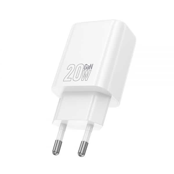 Φορτιστής τοίχου Hoco N61, 20W, 3A, 1 x USB-A - 1 x USB-C, Λευκό - Image 2