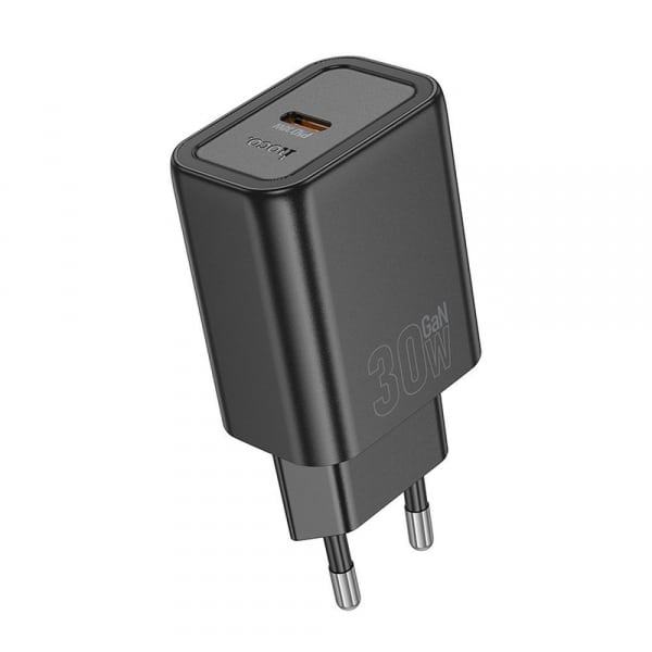 Φορτιστής τοίχου Hoco N62, 30W, 3A, 1 x USB-C, Μαύρο - Image 2