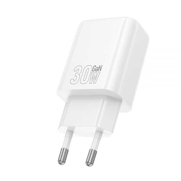 Φορτιστής τοίχου Hoco N62, 30W, 3A, 1 x USB-C, Λευκό - Image 3