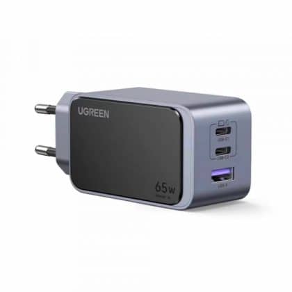 Φορτιστής τοίχου UGREEN X553 Nexode Pro, 65W, 3A, 1 x USB-A - 2 x USB-C, Γκρι