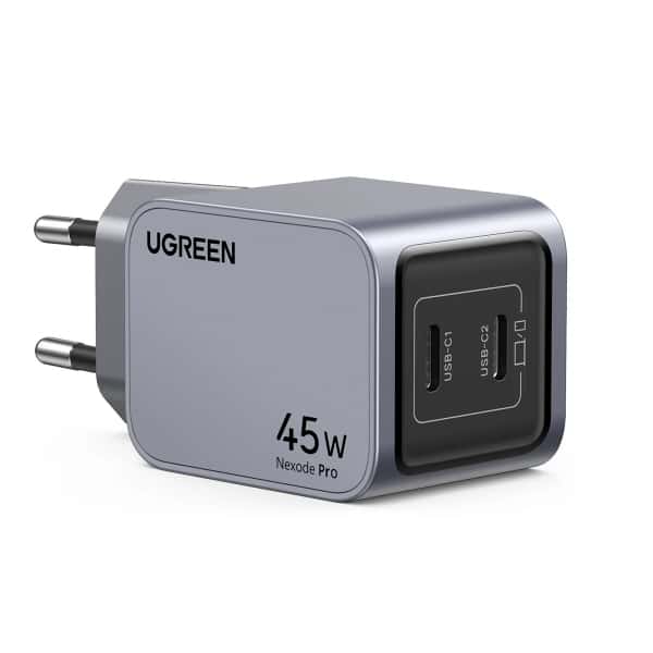 Φορτιστής τοίχου UGREEN X707 Nexode Pro, 45W, 3A, 2 x USB-C, Γκρι - Image 2