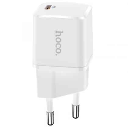 Φορτιστής τοίχου Hoco N10, 20W, 3A, 1 x USB-C, Λευκό