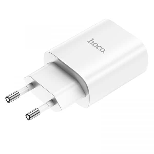 Φορτιστής τοίχου Hoco N14, 20W, 3A, 1 x USB-C, Λευκό - Image 2