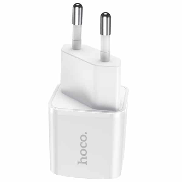 Φορτιστής τοίχου Hoco N10, 20W, 3A, 1 x USB-C, Λευκό - Image 3