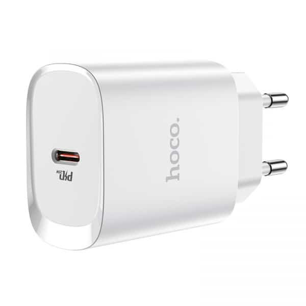 Φορτιστής τοίχου Hoco N14, 20W, 3A, 1 x USB-C, Λευκό - Image 5