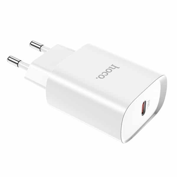Φορτιστής τοίχου Hoco N14, 20W, 3A, 1 x USB-C, Λευκό - Image 6