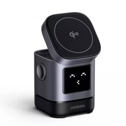 Ασύρματος φορτιστής UGREEN W709 Uno 2 σε 1, 15W, 1.67A, Μαύρο