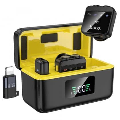 Ασύρματο Μικρόφωνο Hoco L17, USB-C / Lightning, Συσκευασία 2 τεμαχίων, Μαύρο