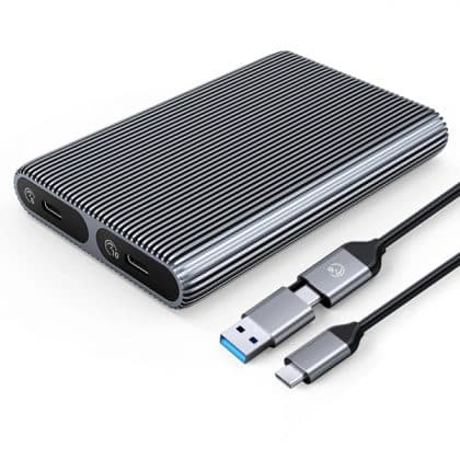 Θήκη SSD Orico AM2C3-2SN Διπλός Δίσκος για SATA M.2 NVMe, Γκρι