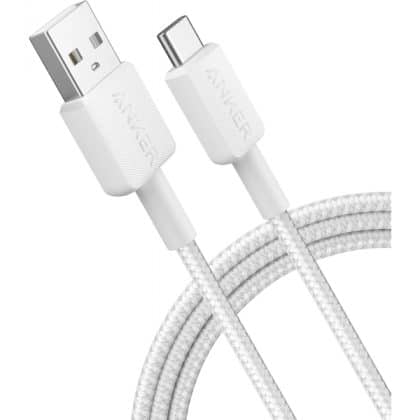 Καλώδιο USB-A σε USB-C Anker 322, 18W, 2A, 0,9m, Λευκό A81H5G21