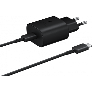 Φορτιστές Samsung – Φορτιστής τοίχου Samsung EP-TA800B + DA705BBE, 25W, 3A, 1 x USB-C, με καλώδιο USB-C, Μαύρο GP-PTU021SOABQ (Χονδρική Συσκευασία)