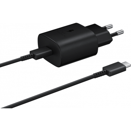 Φορτιστής τοίχου Samsung EP-TA800B + DA705BBE, 25W, 3A, 1 x USB-C, με καλώδιο USB-C, Μαύρο GP-PTU021SOABQ (Χονδρική Συσκευασία)