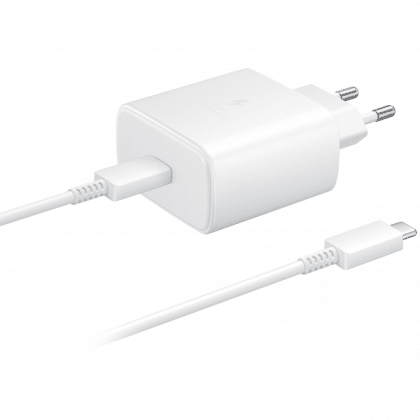 Φορτιστής τοίχου Samsung EP-TA845 + EP-DA705BWE, 45W, 4.05A, 1 x USB-C, με καλώδιο USB-C, λευκό GP-PTU022DYGWQ