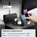 ESR - Σετ ασύρματης φόρτισης ταξιδιού Premium 3 σε 1 (2C569) - με αξεσουάρ τσάντας, για iPhone, Apple Watch MFi, AirPods, Qi2 15W - Μαύρο - Image 6