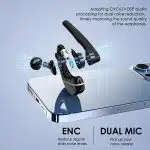 Techsuit - Ακουστικά Bluetooth Hearyo (A6L) - HandsFree, ENC, Διπλό Μικρόφωνο, Bluetooth 5.3, 1000mAh, 96 ώρες Χρόνος Ομιλίας - Μαύρο - Image 3