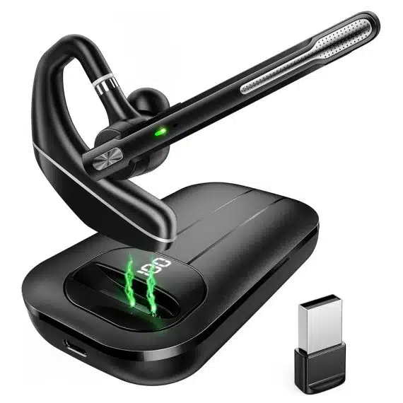 Techsuit - Ακουστικά Bluetooth Hearyo (A6L) - HandsFree, ENC, Διπλό Μικρόφωνο, Bluetooth 5.3, 1000mAh, 96 ώρες Χρόνος Ομιλίας - Μαύρο