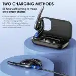 Techsuit - Ακουστικά Bluetooth Hearyo (A6L) - HandsFree, ENC, Διπλό Μικρόφωνο, Bluetooth 5.3, 1000mAh, 96 ώρες Χρόνος Ομιλίας - Μαύρο - Image 6