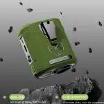 Techsuit - Φορητός μίνι ανεμιστήρας Premium (Z14) - με Power Bank, Επαναφορτιζόμενος, 5 ταχύτητες ανέμου, Αγκράφα ζώνης, 5000mAh - Πράσινο - Image 7