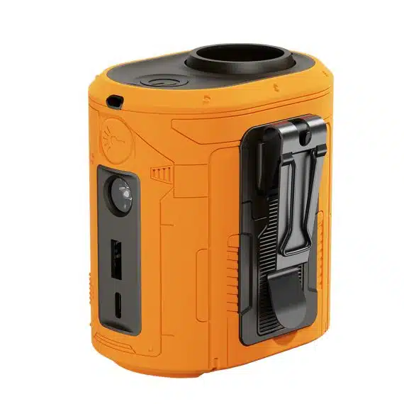 Techsuit - Φορητός μίνι ανεμιστήρας Premium (Z14) - με Power Bank, Επαναφορτιζόμενος, 5 ταχύτητες ανέμου, Αγκράφα ζώνης, 5000mAh - Πορτοκαλί