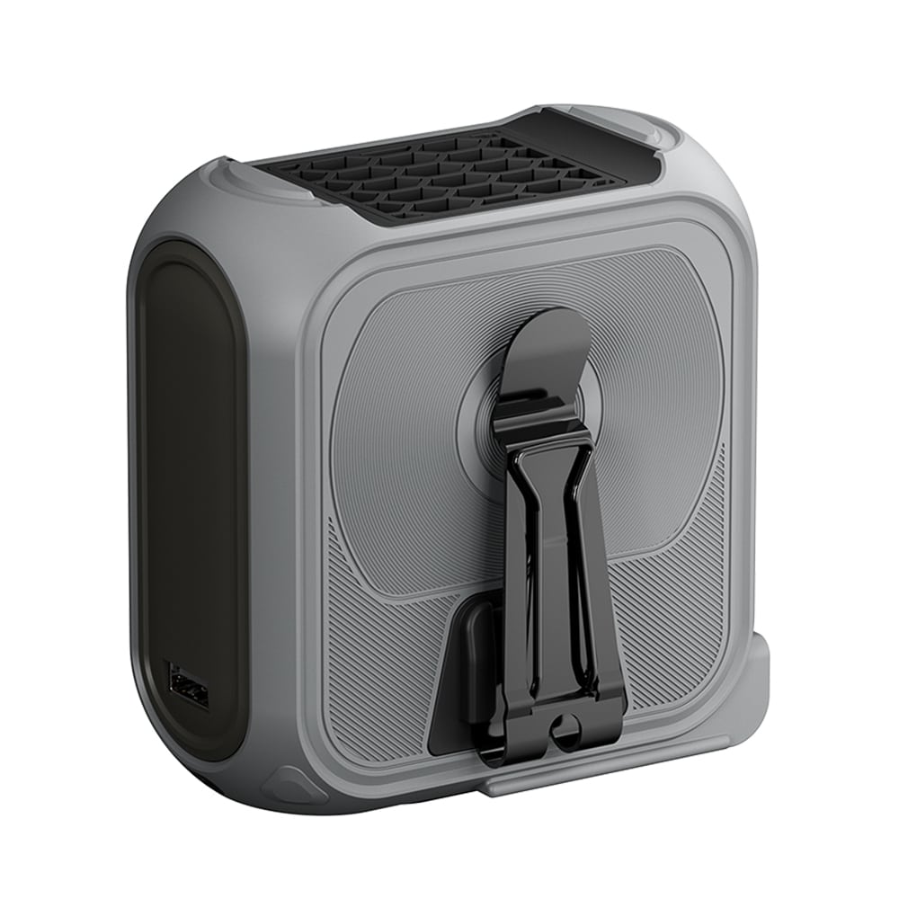 Techsuit - Φορητός μίνι ανεμιστήρας Premium (Z13) - με Power Bank, Επαναφορτιζόμενος, 5 ταχύτητες ανέμου, Αγκράφα ζώνης, 10000mAh - Γκρι - Image 2