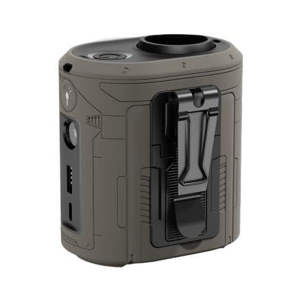 Techsuit - Φορητός μίνι ανεμιστήρας Premium (Z14) - με Power Bank, Επαναφορτιζόμενος, 5 ταχύτητες ανέμου, Αγκράφα ζώνης, 5000mAh - Γκρι