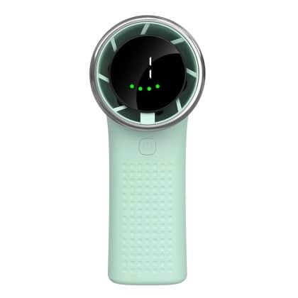 Techsuit - Ανεμιστήρας χειρός Premium Mini (A8) - με ψηφιακή οθόνη LED, επαναφορτιζόμενη θύρα USB-C, 5 ταχύτητες ανέμου, 3600mAh - Πράσινο