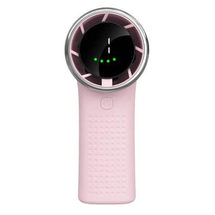 Techsuit - Ανεμιστήρας χειρός Premium Mini (A8) - με ψηφιακή οθόνη LED, επαναφορτιζόμενη θύρα USB-C, 5 ταχύτητες ανέμου, 3600mAh - Ροζ