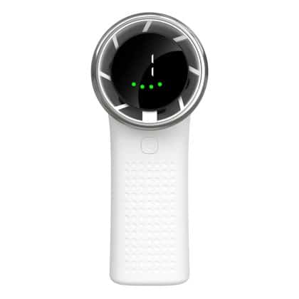 Techsuit - Ανεμιστήρας χειρός Premium Mini (A8) - με ψηφιακή οθόνη LED, επαναφορτιζόμενη θύρα USB-C, 5 ταχύτητες ανέμου, 3600mAh - Λευκό