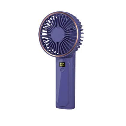 Techsuit - Ανεμιστήρας χειρός Premium Mini (M12) - με ψηφιακή οθόνη LED, επαναφορτιζόμενη θύρα USB-C, 6 ταχύτητες ανέμου, 5000mAh - Μπλε
