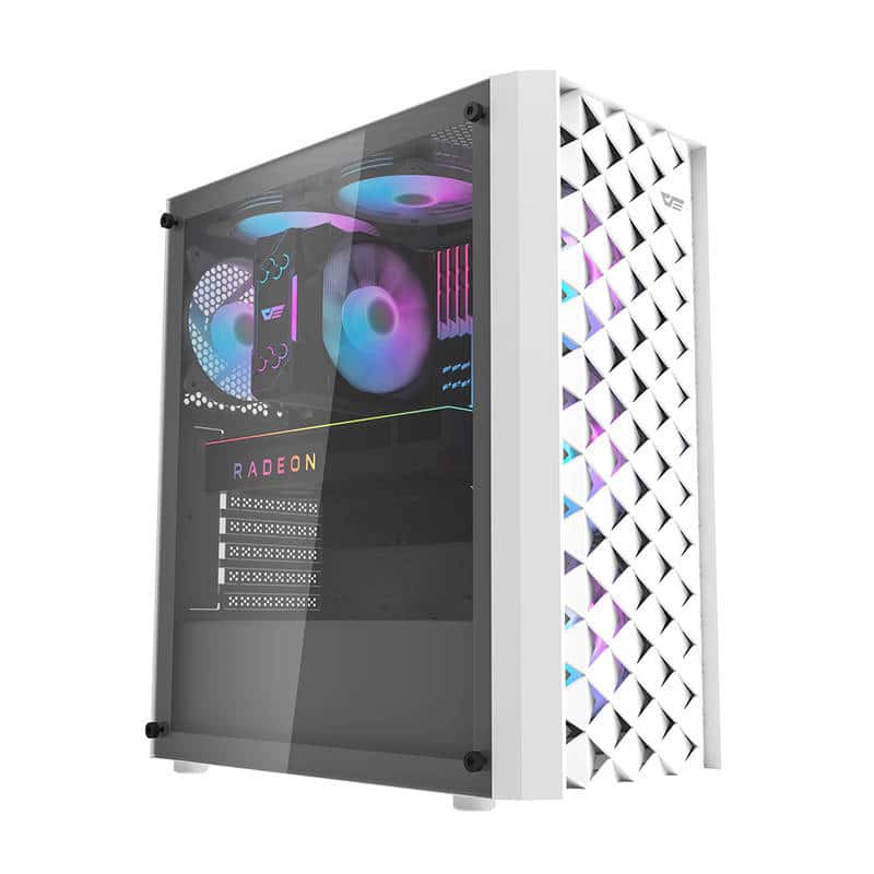 Darkflash DK351 θήκη υπολογιστή (λευκή) + 4 ανεμιστήρες RGB - Image 2