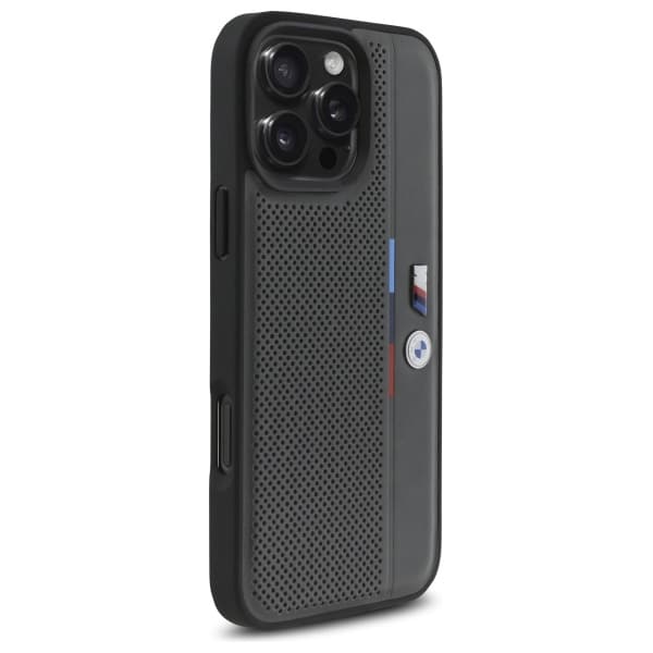 BMW BMHCP16X23PUPVA Σκληρή θήκη iPhone 16 Pro Max 6,9" σε ανθρακί χρώμα M με διάτρητη λεπτομέρεια τρίχρωμου χρώματος - Image 4
