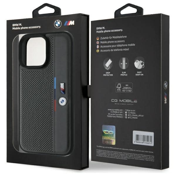 BMW BMHCP16X23PUPVA Σκληρή θήκη iPhone 16 Pro Max 6,9" σε ανθρακί χρώμα M με διάτρητη λεπτομέρεια τρίχρωμου χρώματος - Image 8