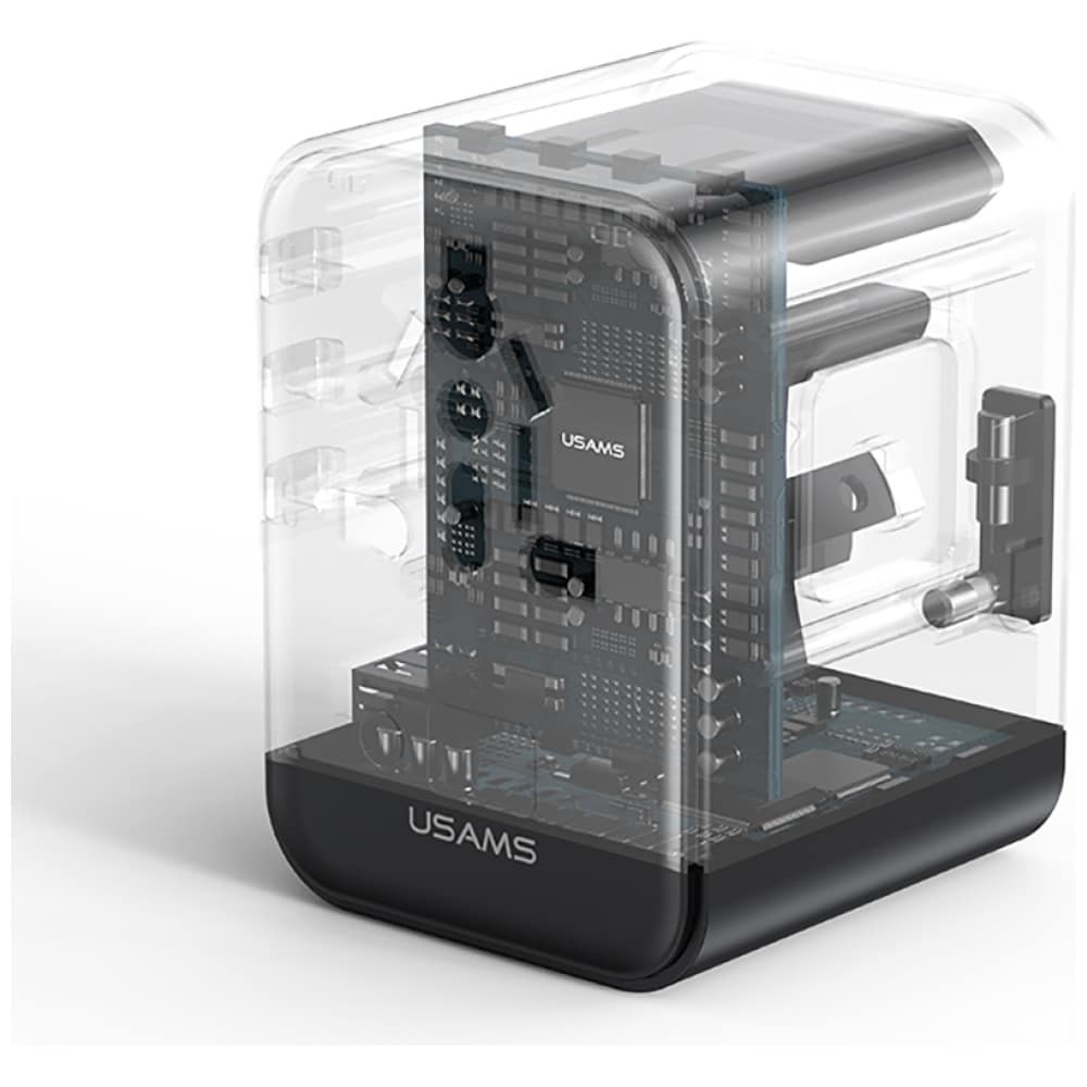 Προσαρμογέας φορτιστή ταξιδιού USAMS CC309 2xUSB-C 25W 4 σε 1 ΗΠΑ/Αυστραλία/ΕΕ/Ηνωμένο Βασίλειο μαύρο - Image 7