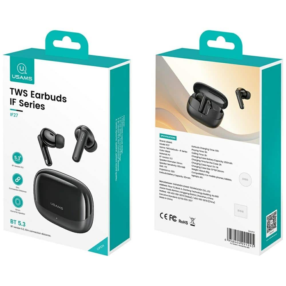 Ακουστικά Bluetooth TWS USAMS IF27 ασύρματα λευκά - Image 6