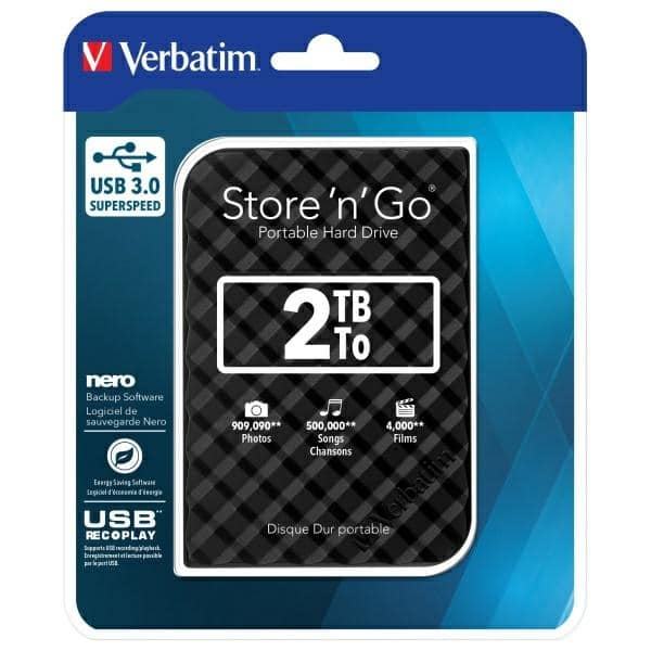 Μονάδα σκληρού δίσκου Verbatim 2TB USB 3.0 Εξωτερική μονάδα Store n Go μαύρο 53195 - Image 6
