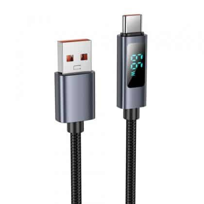 Καλώδιο USB-A σε USB-C Hoco Display X112, 100W, 5A, 1m, Μαύρο