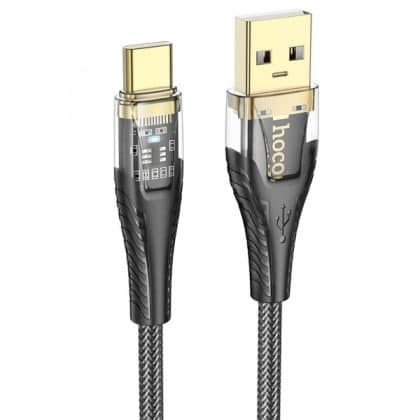 Καλώδιο USB-A σε USB-C Hoco U121, 60W, 3A, 1,2m, Μαύρο
