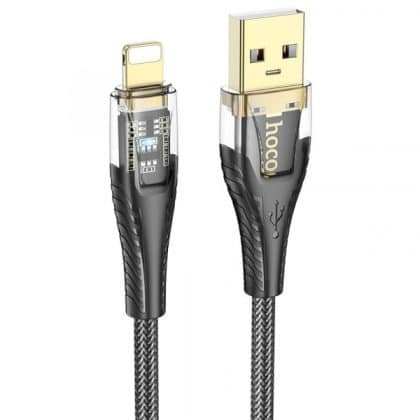 Καλώδιο USB-A σε Lightning Hoco U121, 18W, 2.4A, 1.2m, Μαύρο